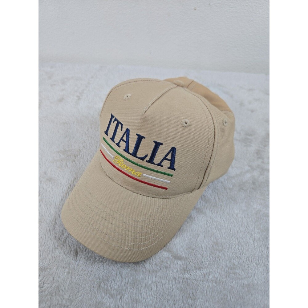 Italia Roma Italy Heritage Baseball Cap Hat - Beige/Khaki - Embroidered -...